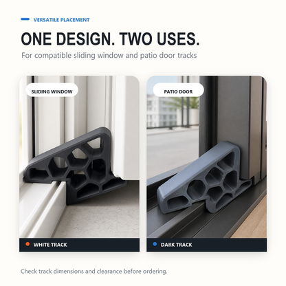 Secure Track Door Stop – Absorbs impact, reduces slamming & protects rails.  (offer)