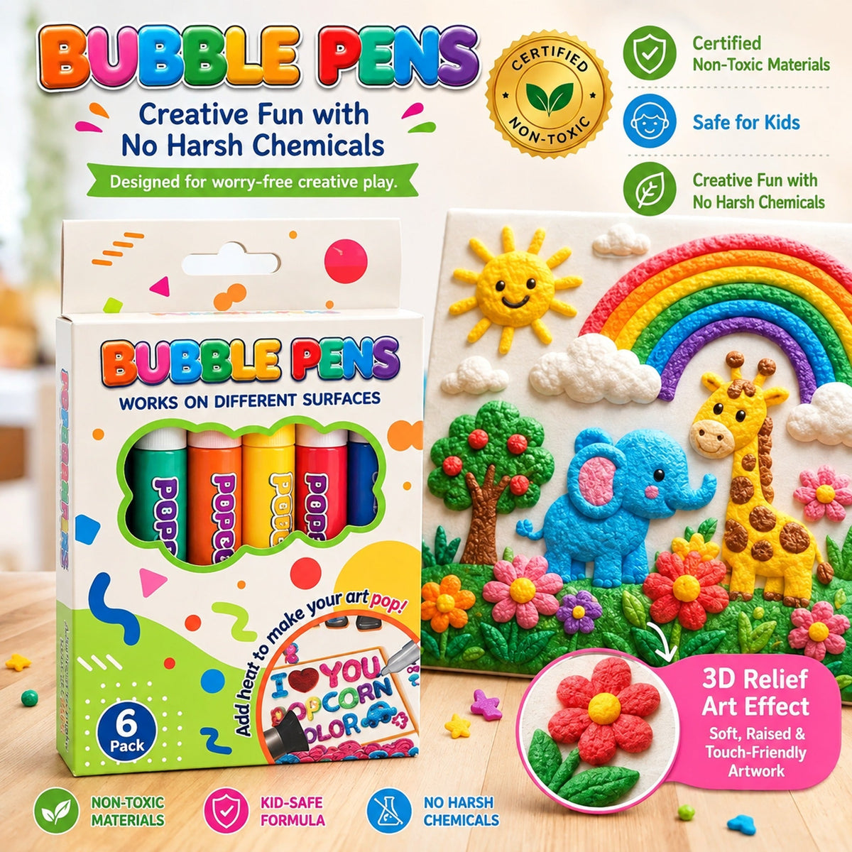 🎁🔮Magic Pen – Draw 3D with one stroke!🎄 DIY Bubble Popcorn Drawing Pens 🔥