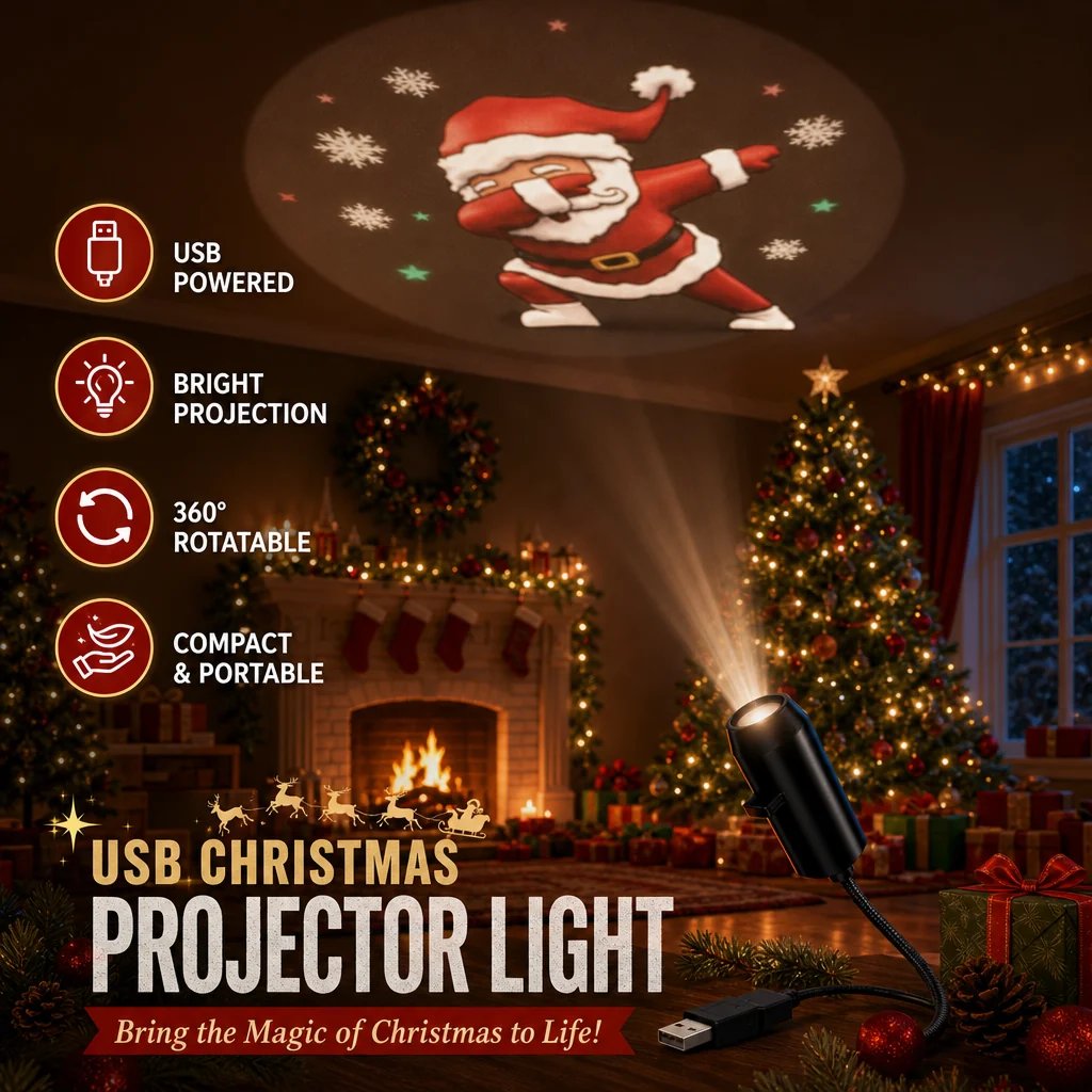 ✨Plug-&-Play HD Christmas Projector – 6 or 10 Festive Scenes (offer)