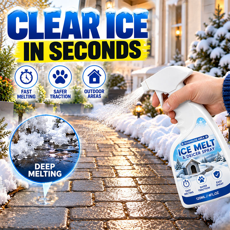 Outdoor De-Icing & Snow Melting Spray – pet-safe, dissolves frost on contact. Clear steps, walkways & patios fast