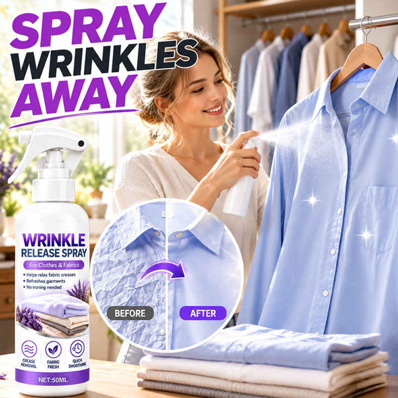 🥳2026 HOT SALE🥳💞50K+ SOLD! 💨👔 50% OFF! No Ironing Clothing Remover Spray – instantly smooths wrinkles, no heat needed. Gentle botanical formula, travel sizes. Look crisp anywhere! 🛡️✅