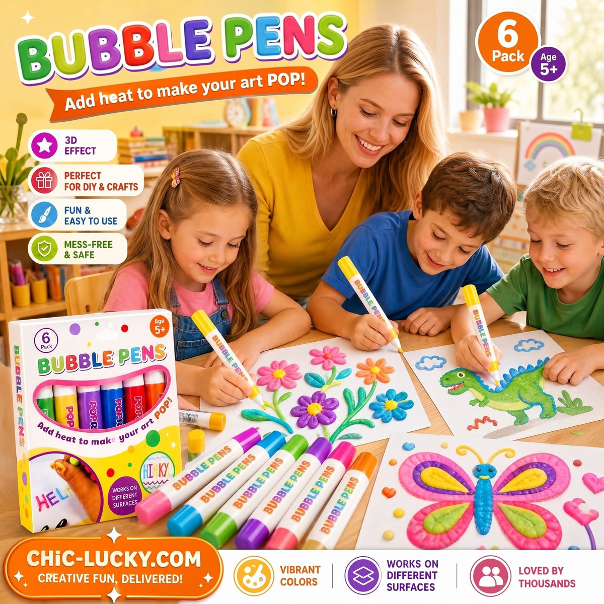 🎁🔮Magic Pen – Draw 3D with one stroke!🎄 DIY Bubble Popcorn Drawing Pens 🔥