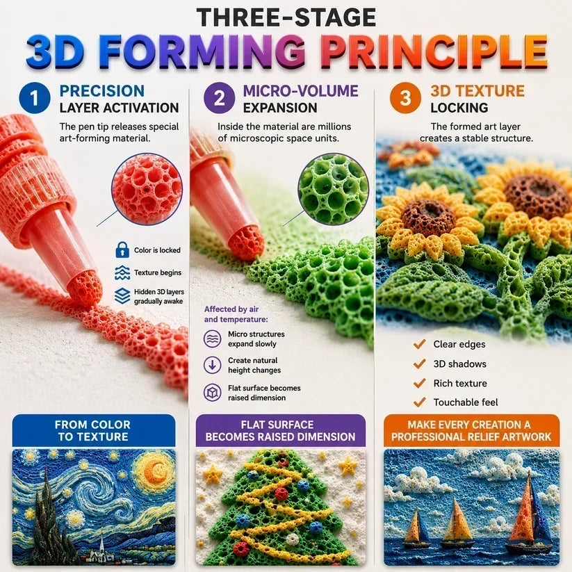 🎁🔮Magic Pen – Draw 3D with one stroke!🎄 DIY Bubble Popcorn Drawing Pens 🔥