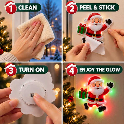 🥳2026 HOT SALE🥳💞50K+ SOLD! 🎄✨ 50% OFF! LED Christmas Light-Up Wall Decals – built-in LED, pre-installed batteries, 12/24/36pcs. Peel & stick festive glow for walls & windows! 🎅💡