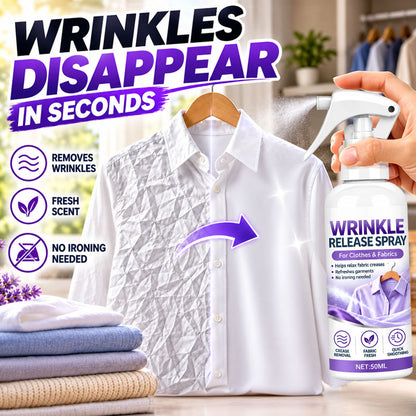 🥳2026 HOT SALE🥳💞50K+ SOLD! 💨👔 50% OFF! No Ironing Clothing Remover Spray – instantly smooths wrinkles, no heat needed. Gentle botanical formula, travel sizes. Look crisp anywhere! 🛡️✅