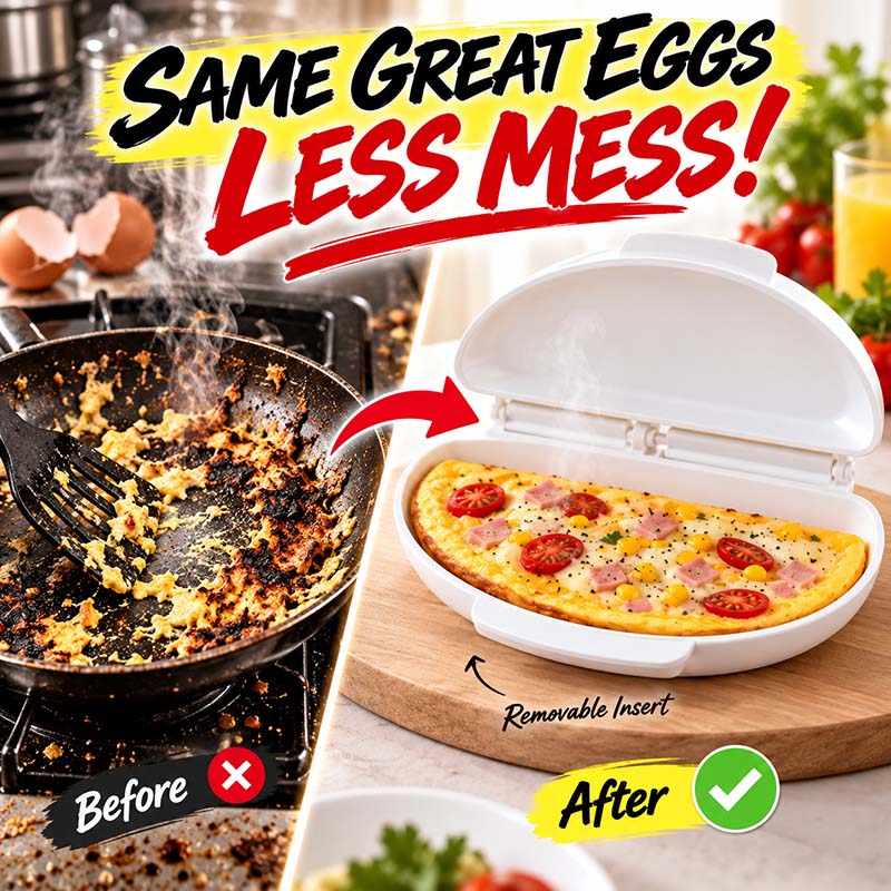 🥳2026 HOT SALE🥳💞50K+ SOLD! 🍳⚡ Microwave Omelet Cooker – 2-in-1 makes omelets & egg cups in minutes. Premium eco-friendly PP – safe, durable & BPA-free.Stock up for quick healthy breakfasts! 🧼✅