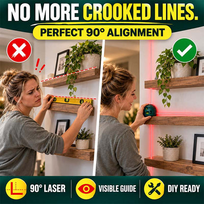 🔴90° Right Angle Laser Level – Infrared Precision Laser Line Tool, Bright Visible Beam (offer)