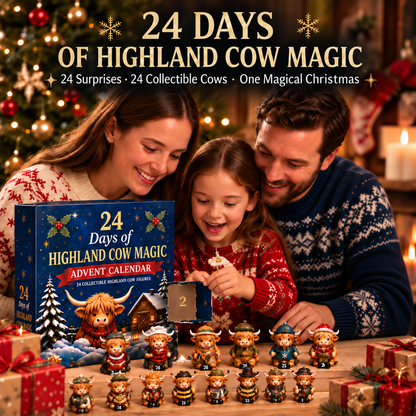 ⏳ Last Day 49% OFF –🐮24-Day Highland Cow Advent Calendar（offer）