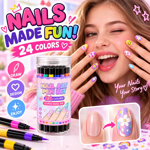 💅 24‑Colors Dual‑Ended Nail Art Pens‑DIY Manicure Drawing Set 🎨 (offer)
