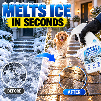 Outdoor De-Icing & Snow Melting Spray – pet-safe, dissolves frost on contact. Clear steps, walkways & patios fast