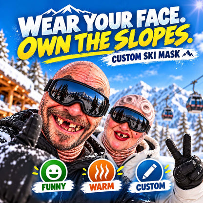 Funny Face Ski Lovers Gifts - Personalized Ski Mask (offer)