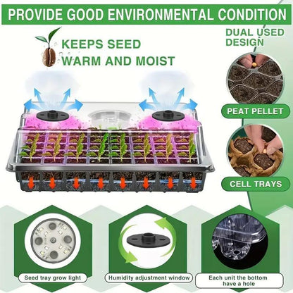 🔥🥳 HOT SALE 2026 🥳 💞 50,000+ SOLD!🎉Seed starter trays with grow light