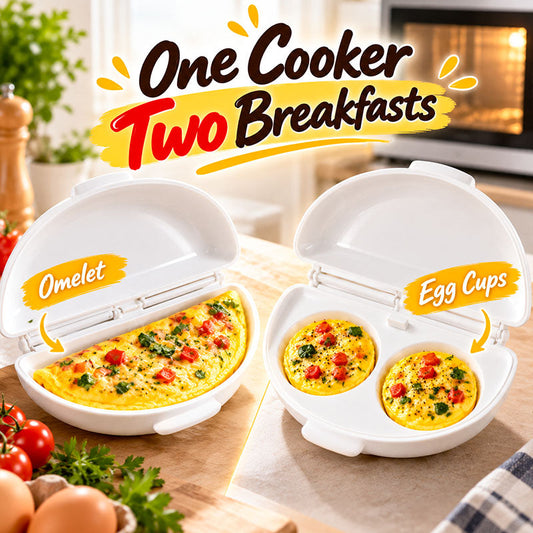 🍳⚡ Microwave Omelet Cooker – 2-in-1 makes omelets & egg cups in minutes. Premium eco-friendly PP – safe, 🧼✅ (offer)