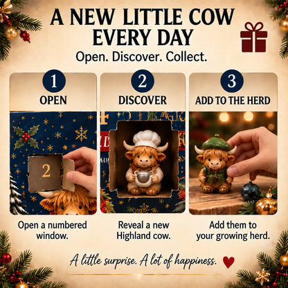 ⏳ Last Day 49% OFF –🐮24-Day Highland Cow Advent Calendar（offer）