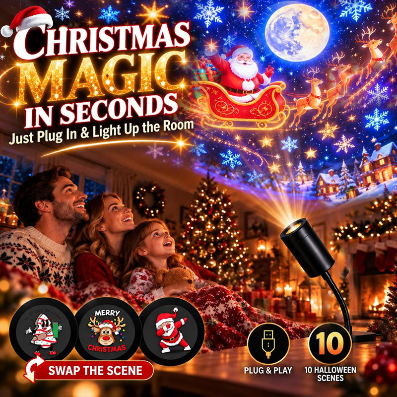 ✨Plug-&-Play HD Christmas Projector – 6 or 10 Festive Scenes (offer)