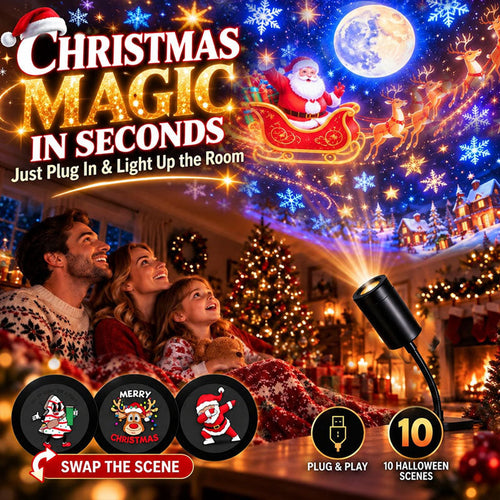 ✨Plug-&-Play HD Christmas Projector – 6 or 10 Festive Scenes (offer)