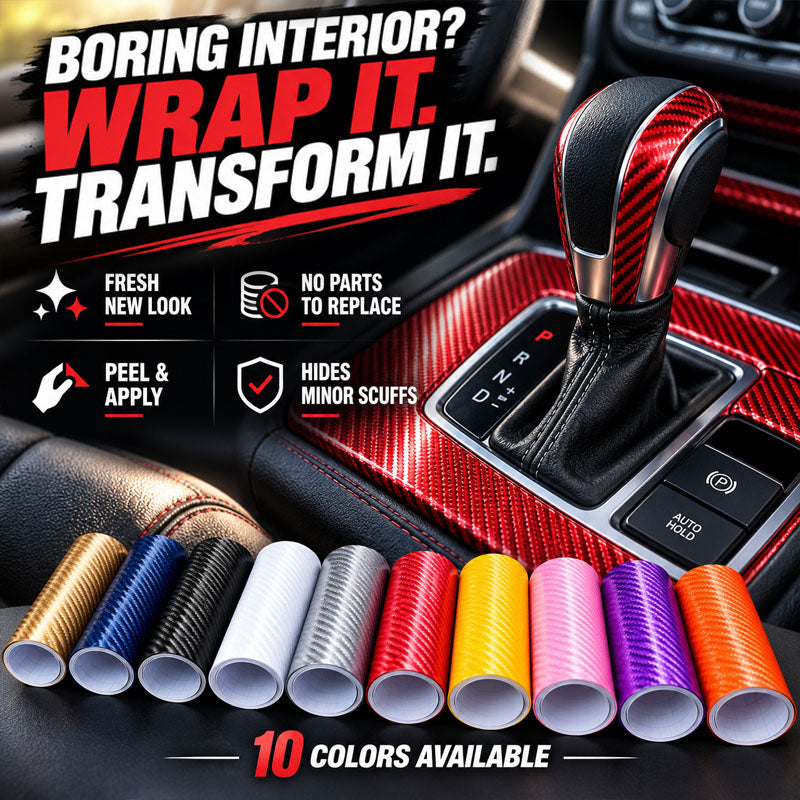 🚗 3D/6D Carbon Fiber Interior Trim Film – Self-Adhesive Car Wrap (offer)