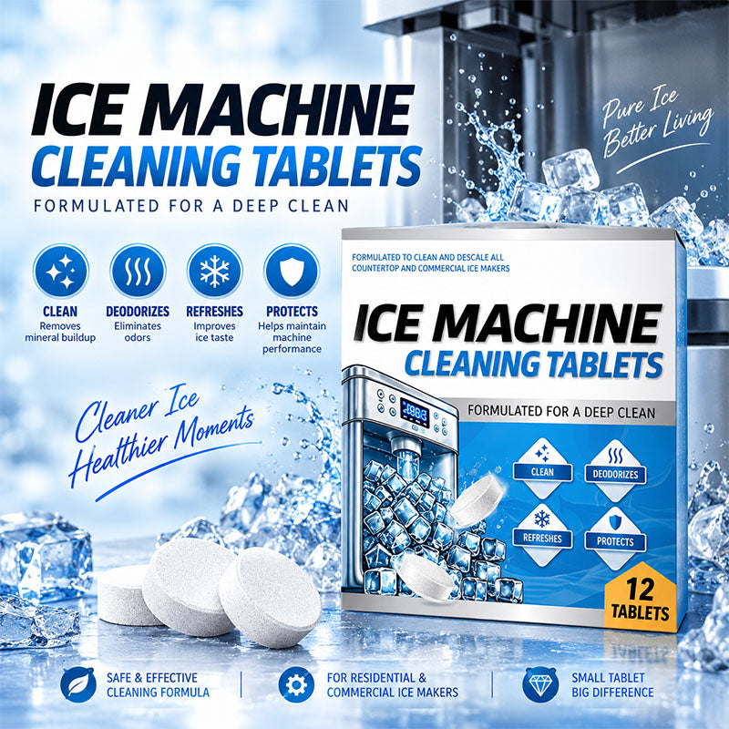 🥳 HOT SALE 2026 🥳 💞 50,000+ SOLD!🧊 Ice Machine Cleaner ✨ Fresh, Clean Ice– 12 Tablets