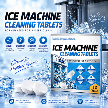 🥳 HOT SALE 2026 🥳 💞 50,000+ SOLD!🧊 Ice Machine Cleaner ✨ Fresh, Clean Ice– 12 Tablets