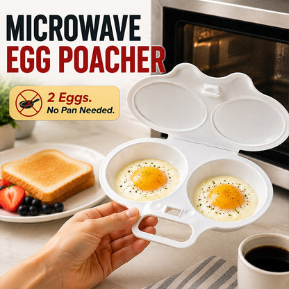 Microwave Egg Poacher ! Dual‑cavity, non‑stick & easy clean. Healthier than frying – stock up & save! 🏠✅ (offer)