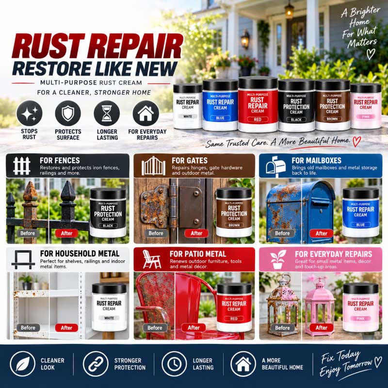 🥳2026 HOT SALE🥳💞50K+ SOLD! Multi-Purpose Rust Repair Cream for Cars & Household Metal
