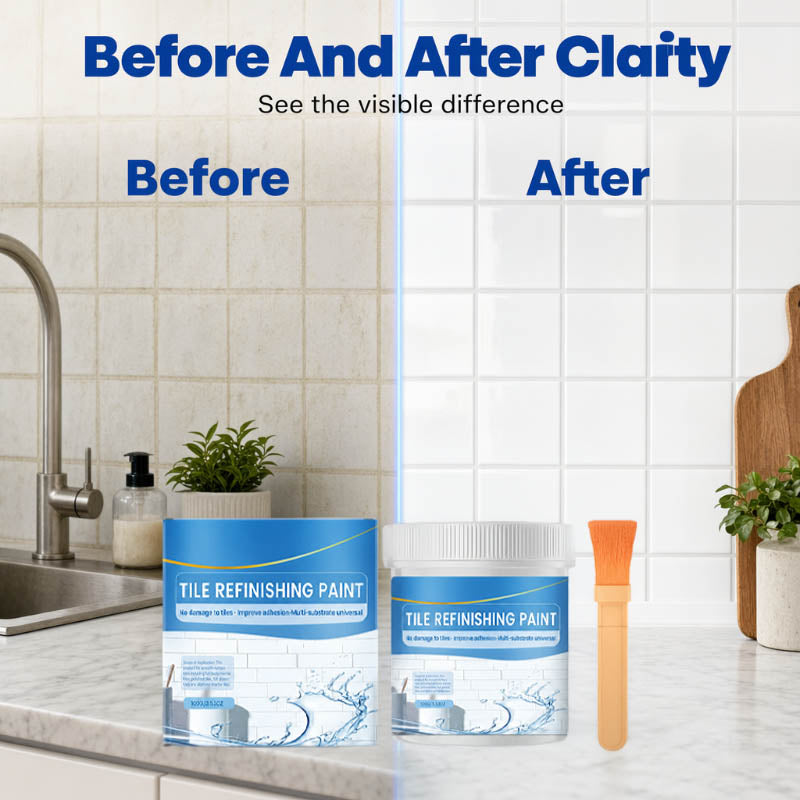 🎉 2026 HOT SALE 🎉 💖 50K+ SOLD!White Tile Refinishing Paint with Brush