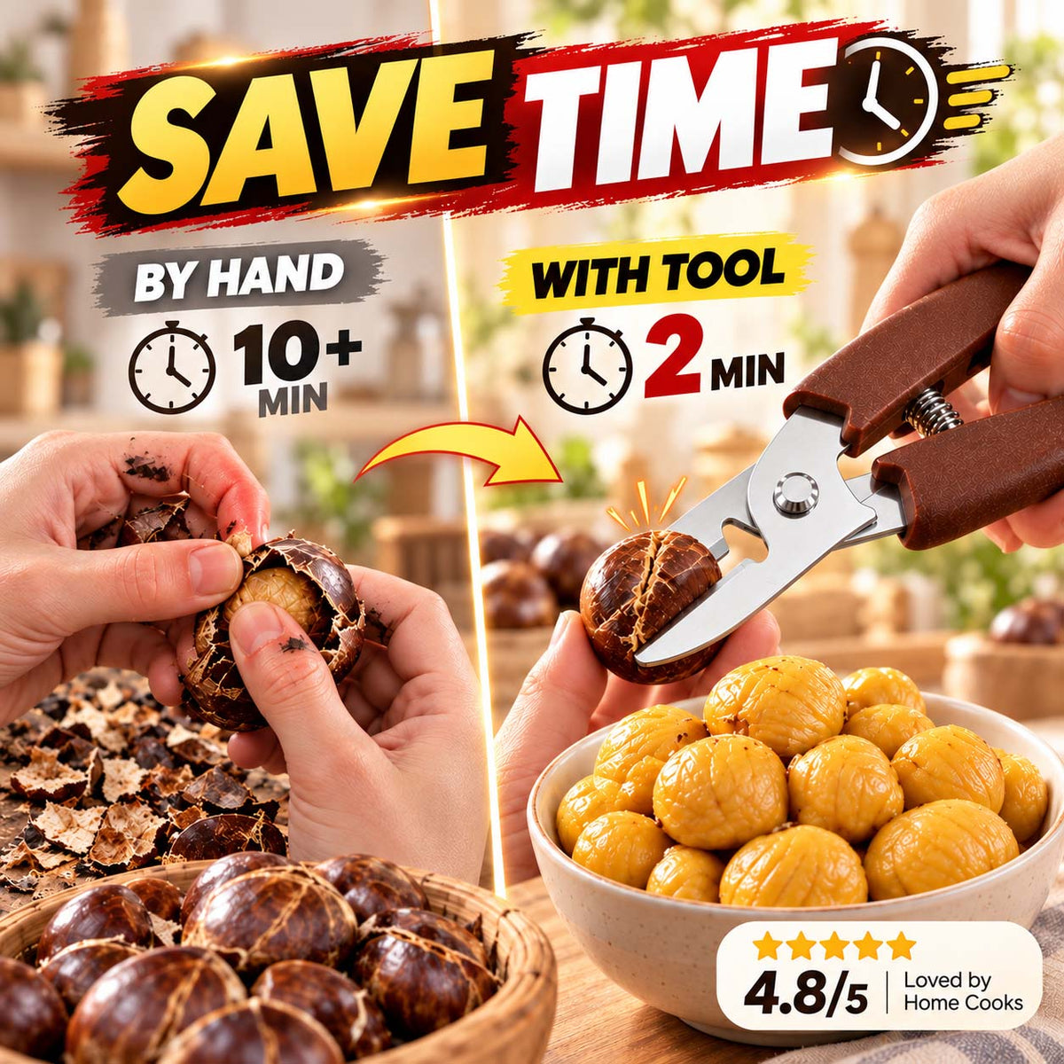 🌰 50% OFF! 🔧 2-in-1 Chestnut Shear – Score & peel in seconds ✨