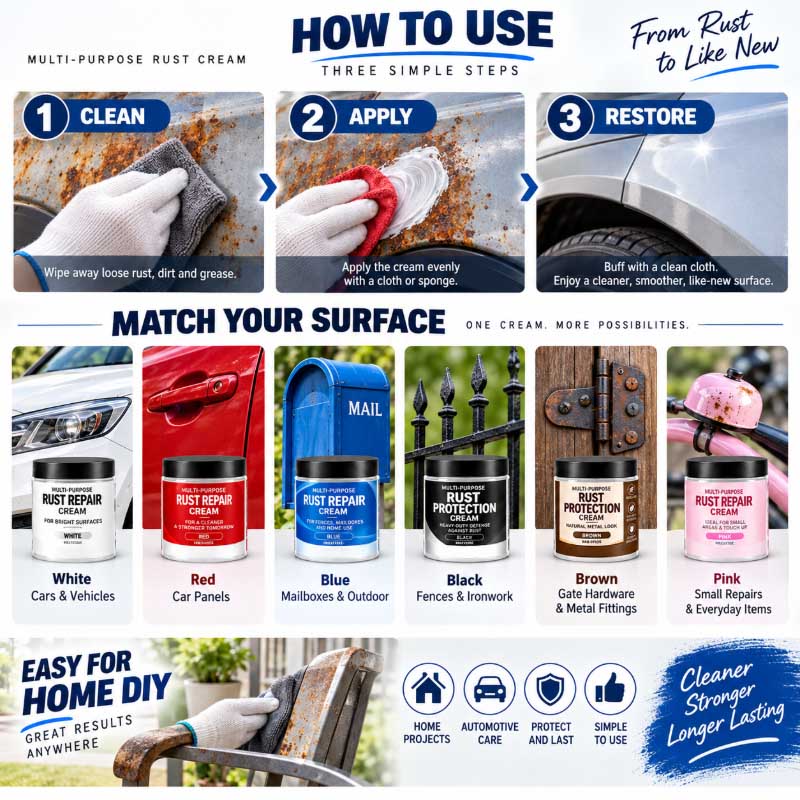 🥳2026 HOT SALE🥳💞50K+ SOLD! Multi-Purpose Rust Repair Cream for Cars & Household Metal
