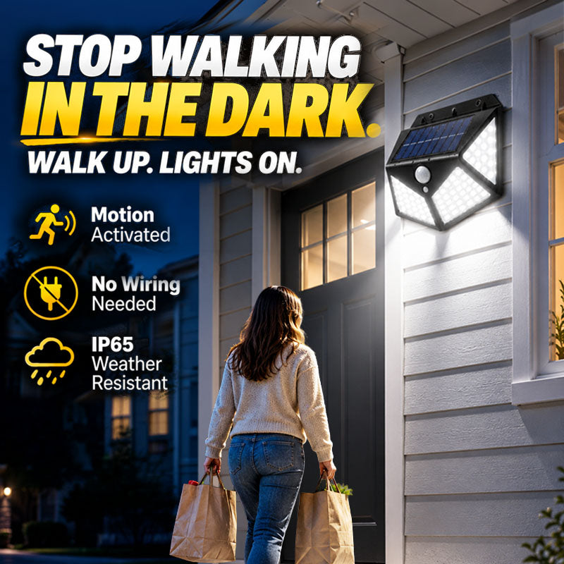 🥳2026 HOT SALE🥳💞50K+ SOLD!Motion Sensor Solar Lights – Bright Outdoor Lighting