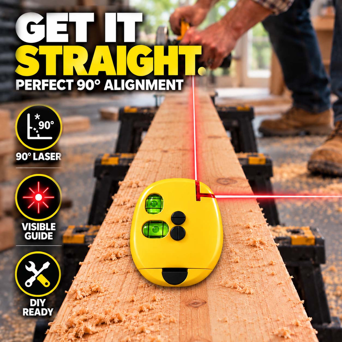 🔴90° Right Angle Laser Level – Infrared Precision Laser Line Tool, Bright Visible Beam (offer)