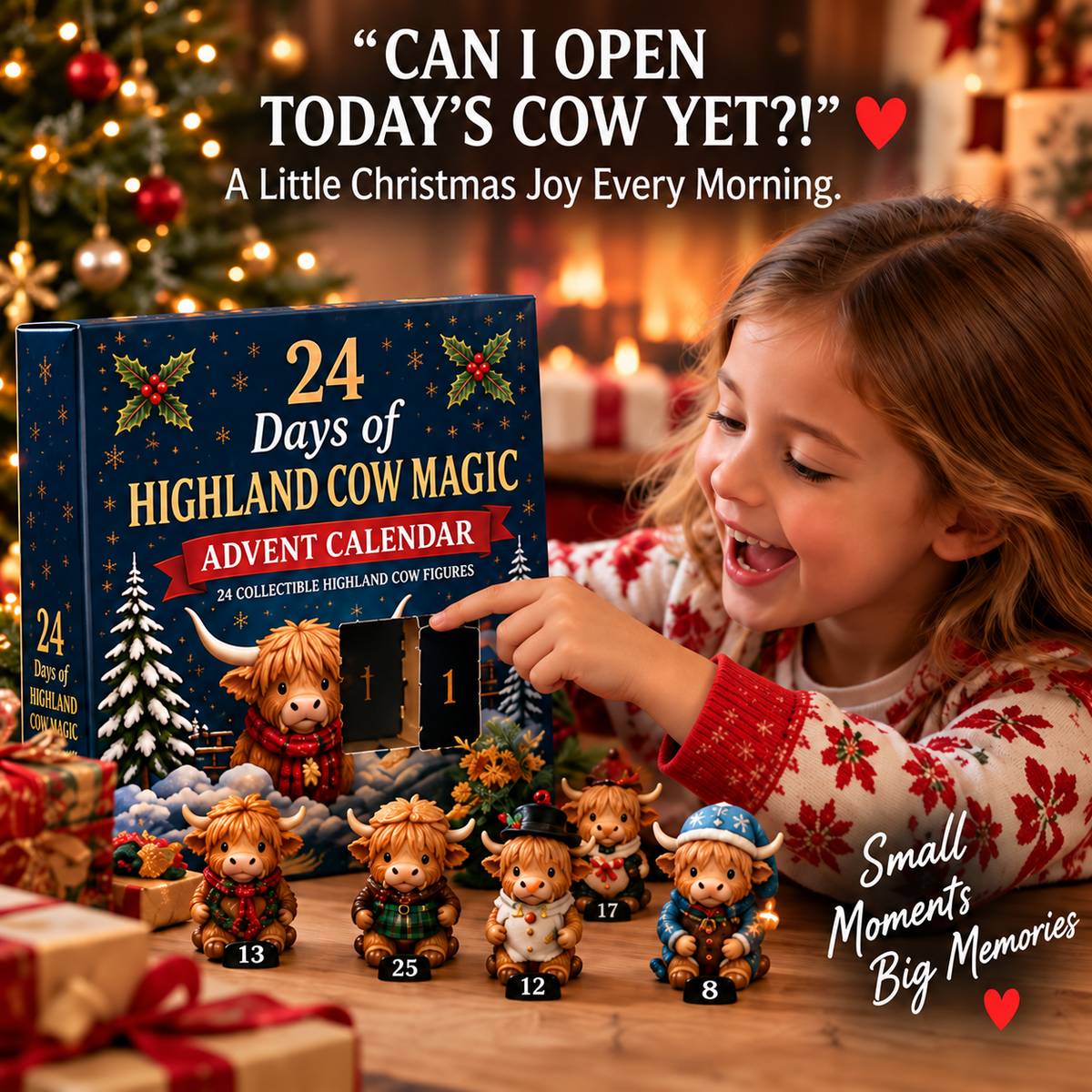 ⏳ Last Day 49% OFF –🐮24-Day Highland Cow Advent Calendar（offer）