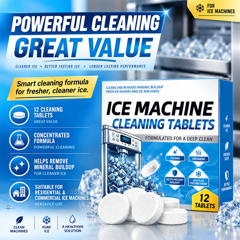 🥳 HOT SALE 2026 🥳 💞 50,000+ SOLD!🧊 Ice Machine Cleaner ✨ Fresh, Clean Ice– 12 Tablets