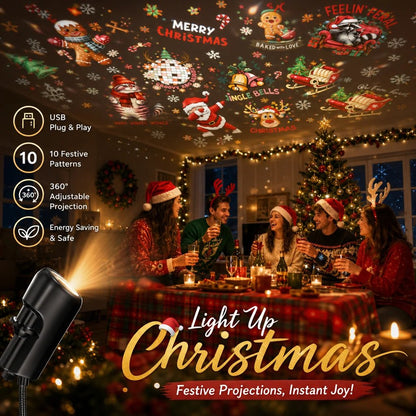 ✨Plug-&-Play HD Christmas Projector – 6 or 10 Festive Scenes (offer)