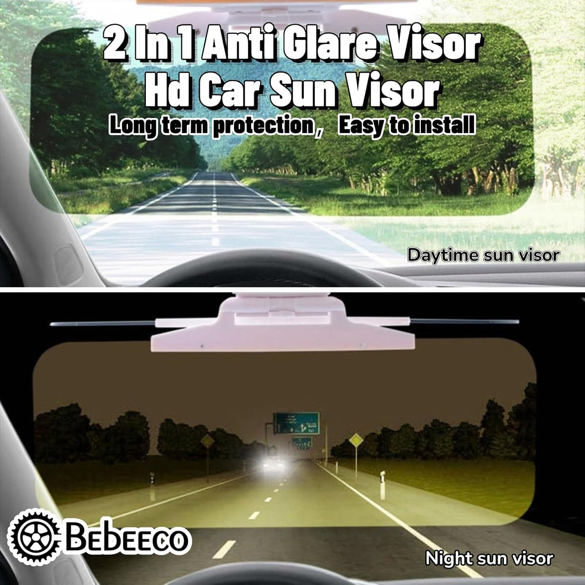 Drive Safer Day & Night 🌙 Universal HD Anti-Glare Car Visor ✨ (offer)
