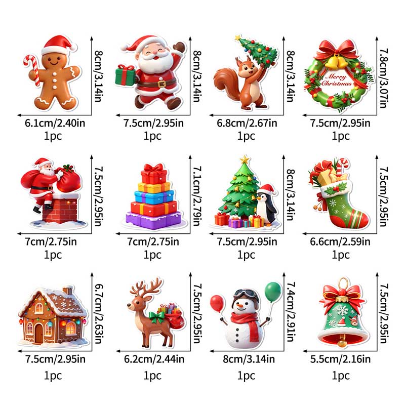 🥳2026 HOT SALE🥳💞50K+ SOLD! 🎄✨ 50% OFF! LED Christmas Light-Up Wall Decals – built-in LED, pre-installed batteries, 12/24/36pcs. Peel & stick festive glow for walls & windows! 🎅💡