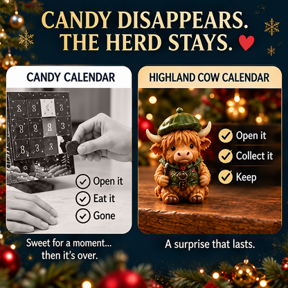 ⏳ Last Day 49% OFF –🐮24-Day Highland Cow Advent Calendar（offer）