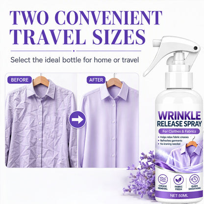🥳2026 HOT SALE🥳💞50K+ SOLD! 💨👔 50% OFF! No Ironing Clothing Remover Spray – instantly smooths wrinkles, no heat needed. Gentle botanical formula, travel sizes. Look crisp anywhere! 🛡️✅