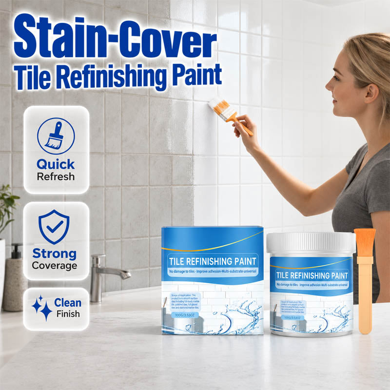 🎉 2026 HOT SALE 🎉 💖 50K+ SOLD!White Tile Refinishing Paint with Brush