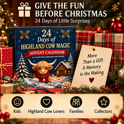 ⏳ Last Day 49% OFF –🐮24-Day Highland Cow Advent Calendar（offer）