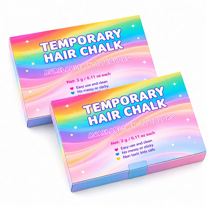 12-Color Temporary Hair Chalk Applicator Set