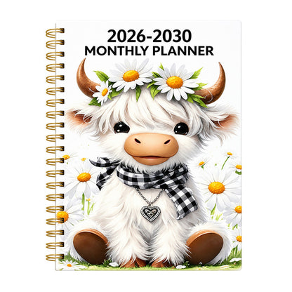 🐮 2026–2030 Monthly Planner ✨ Cute Highland Cow 5-Year Calendar (offer)