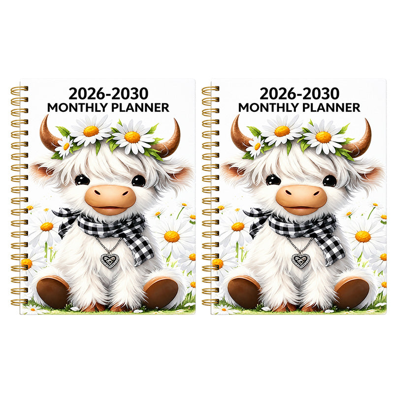 🐮 2026–2030 Monthly Planner ✨ Cute Highland Cow 5-Year Calendar (offer)