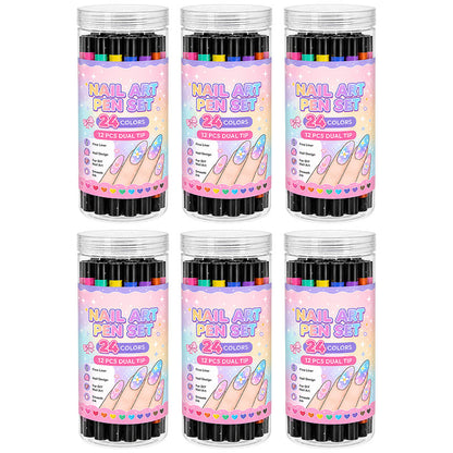 💅 24‑Colors Dual‑Ended Nail Art Pens‑DIY Manicure Drawing Set 🎨 (offer)
