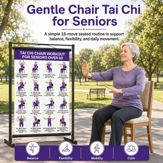 🔥Tai Chi Chair Workout Chart for Seniors (16 x 24 inches)