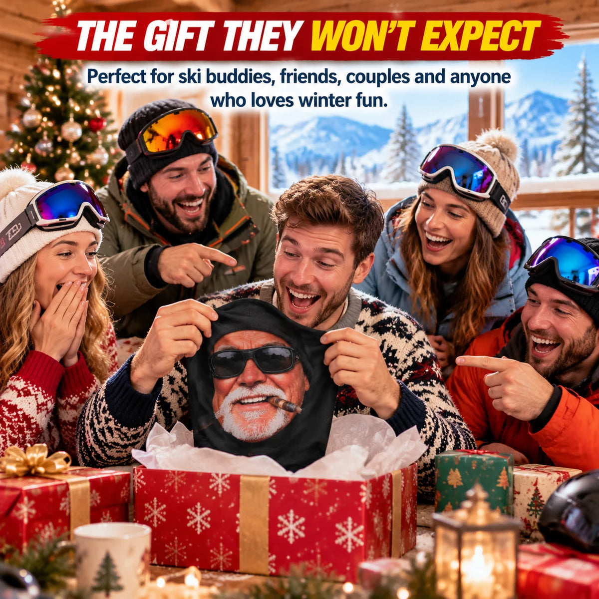 Funny Face Ski Lovers Gifts - Personalized Ski Mask (offer)