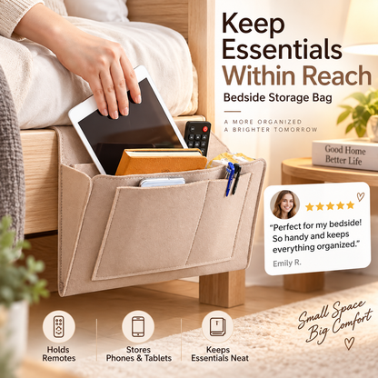 Bedside Hanging Storage Bag‑Multi‑Pocket Bed Caddy Organizer, (offer)