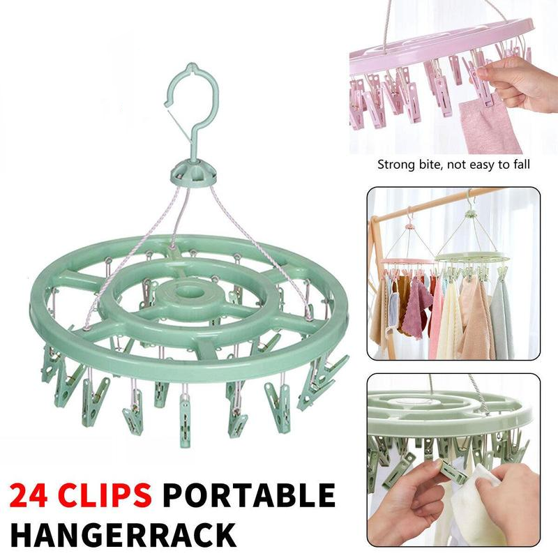 🔥While Supplies Last 50% OFF!🎉 24-Clip Windproof Laundry Hanger – Dry Smarter 🧺(offer）