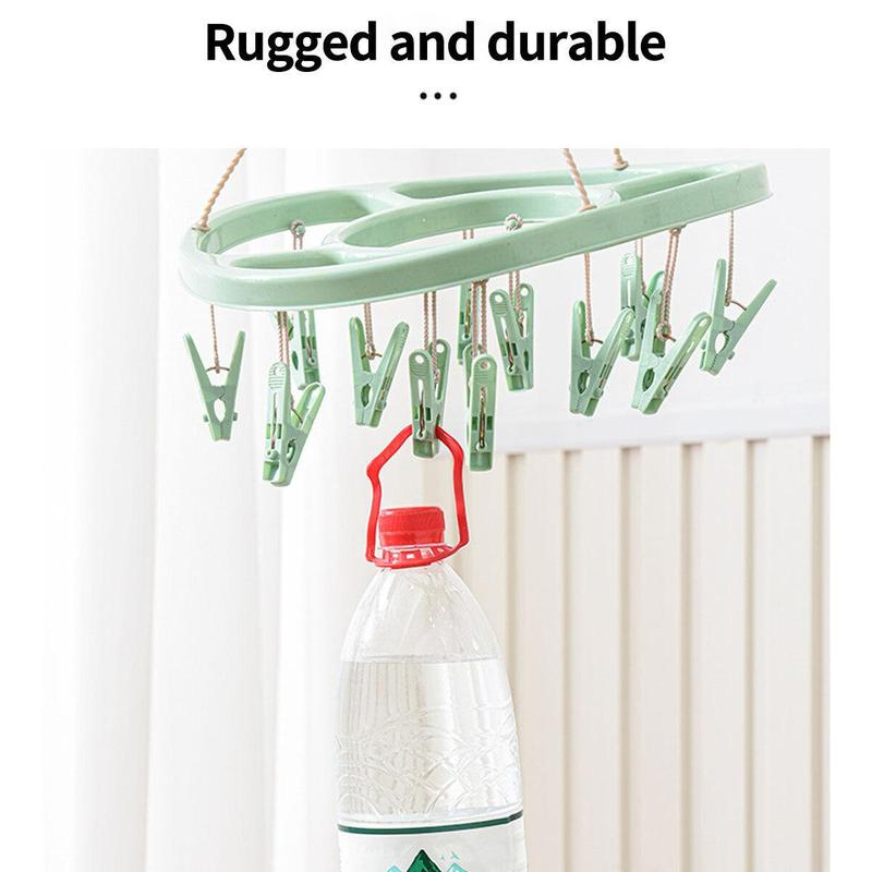 🔥While Supplies Last 50% OFF!🎉 24-Clip Windproof Laundry Hanger – Dry Smarter 🧺(offer）