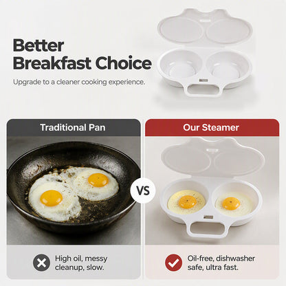 Microwave Egg Poacher ! Dual‑cavity, non‑stick & easy clean. Healthier than frying – stock up & save! 🏠✅ (offer)