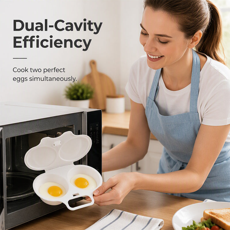 Microwave Egg Poacher ! Dual‑cavity, non‑stick & easy clean. Healthier than frying – stock up & save! 🏠✅ (offer)